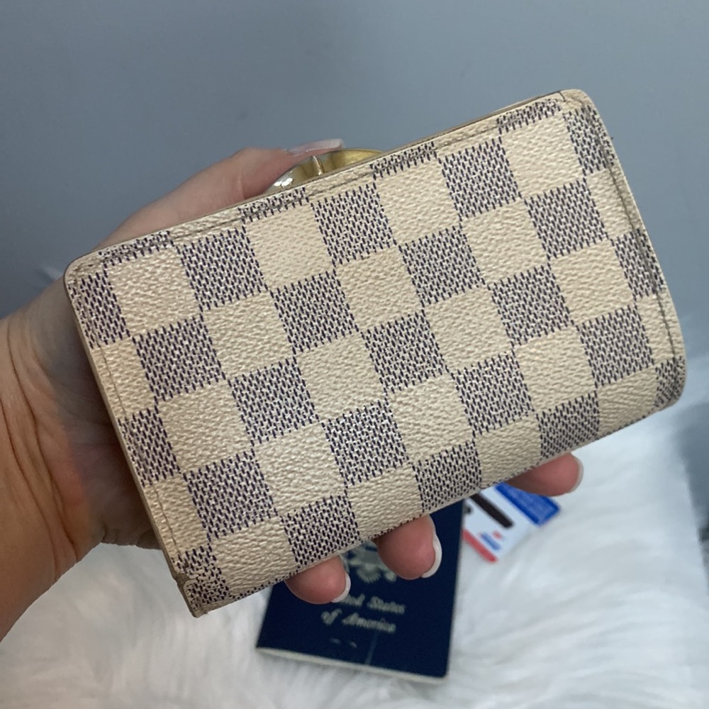 2006 authentic Louis Vuitton Damier Azur (DA) kisslock wallet French purse - Picture 5 of 16
